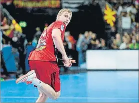  ?? FOTO: VESZPREM ?? Palmarsson, de 27 años, deja atrás su etapa en Veszprem para llegar a Barcelona