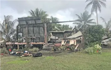  ?? . Photo: Ashna Kumar ?? The remains of the house which was burnt in an early morning fire on July 15 2018.