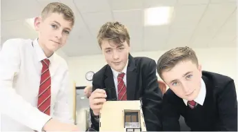  ??  ?? Constructi­on experts Barratt visited S3 pupils at West Calder High School