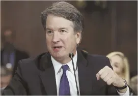  ?? AP FILE PHOTO ?? RULES OF LAW: Judge Brett Kavanaugh’s rulings suggests he will not be a partisan vote on the Supreme Court.