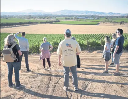  ?? PHOTOS COURTESY OF MARIA GAMULO-OWEN ?? Vineyard hikes at Livermore’s Murrieta’s Well winery offer an insider view of the winery estate, as well as wine tastings and food pairings.