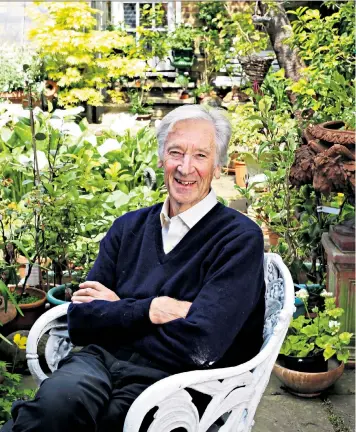  ??  ?? Grateful: Roderick Gilchrist in the garden of his London home after undergoing heart surgery that he says saved his life