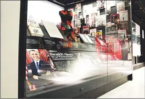  ??  ?? In this photo taken July 18, 2016 an exhibit depicting the presidency and the life of US President Barack Obama and his family is seen during a media preview tour at the Smithsonia­n National
Museum of African American History and Culture in Washington.