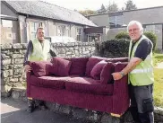  ??  ?? Crest Co-operative is having a pop-up shop at Llanrwst Youth and Community Centre tomorrow (Friday), October 9. Pictured are some of the team members getting ready