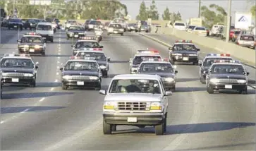  ?? Allen J. Schaben Los Angeles Times ?? MOST AMERICANS remember where they were on June 17, 1994, when police chased the Bronco driven by Al Cowlings as O.J. Simpson hid in the back, or when Simpson’s not-guilty verdict was read on Oct. 3, 1995.