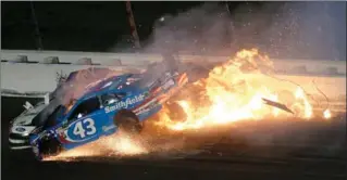  ?? SEAN GARDNER, GETTY IMAGES ?? The fiery crash of Aric Almirola Sunday has reminded everyone that while NASCAR racing is much safer than ever before, it is inherently dangerous.