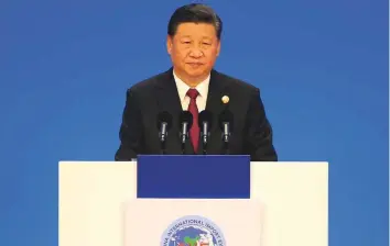  ?? Reuters ?? Chinese President Xi Jinping during the opening ceremony for the first China Internatio­nal Import Expo (CIIE) in Shanghai, China, yesterday.