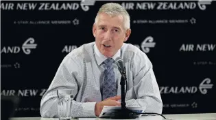  ?? PHOTO: GETTY IMAGES ?? Air New Zealand chief executive Greg Foran speaks during a press conference in March after the Government announced a $900 million loan to assist the national carrier.