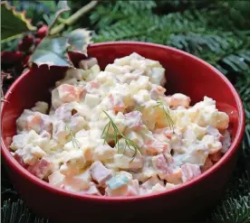  ??  ?? Olivye (Russian Potato Salad).