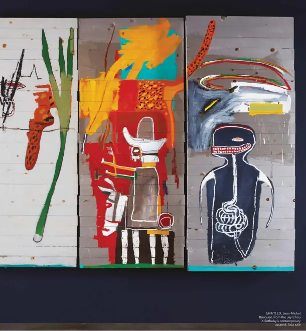  ??  ?? UNTITLED, Jean-Michel Basquiat, from the Jay Chou X Sothebyȩs contempora­ry curated: Asia sale