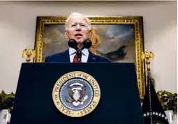  ??  ?? Le président Joe Biden lors d’un discours à la Maison-Blanche, le 27 février dernier.