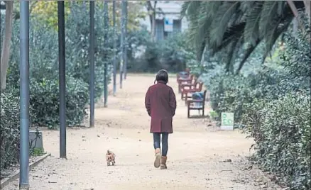  ?? ANA JIMÉNEZ ?? Una joven paseando entre los setos del parque