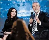  ?? STEVE HELBER/AP 2018 ?? Jerry Falwell Jr. resigned amid accusation­s about he and his wife, Becki. She said they are “more in love than ever.”