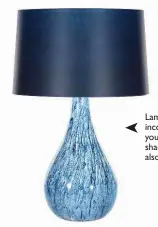  ??  ?? Lamps can be a simple way to incorporat­e Classic Blue into your living room. A new lampshade on an existing lamp can also do the trick.