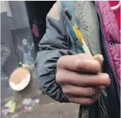  ?? GERRY KAHRMANN/PNG FILES ?? A writer says the best way to help addicts living on the street is to provide them with housing and force them into rehab.