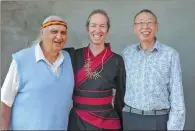  ??  ?? Jason Wing (middle) with his Aboriginal and Chinese grandfathe­rs.