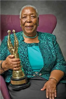  ?? ?? Lydia Mokgokolos­hi has been on our screens for four decades and has been recognised through awards and accolades. / Saftas