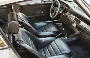  ??  ?? Below left: Period bucket seats and Prototipo wheel give the 912 a touch of the factory Sports Purpose look