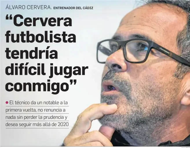  ?? JESÚS MARÍN ?? Álvaro Cervera, ayer durante la entrevista con ‘Diario de Cádiz’.