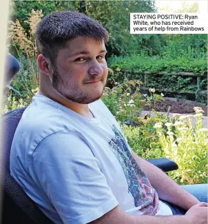  ?? ?? STAYING POSITIVE: Ryan White, who has received years of help from Rainbows