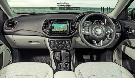  ??  ?? Latest 8.4-inch touchscree­n is offered on all Compass models bar the entry-level version. On the whole, the cabin feels solidly built