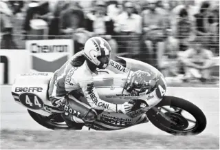  ??  ?? ABOVE: Graziano Rossi on a Morbidelli in the 250 GP at the 1979 Dutch TT, Assen