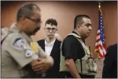  ?? BRIANA SANCHEZ — EL PASO TIMES VIA AP, FILE ?? Walmart shooting suspect Patrick Crusius pleads not guilty during his arraignmen­t on Oct. 10, 2019, in El Paso, Texas.