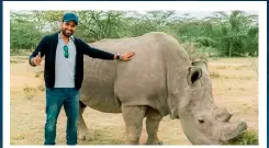  ?? ?? In a campaign launching on Animal Planet to commemorat­e World Rhino Day on September 22, (2019) Rohit pledges to do his bit to save the ‘vulnerable’ species from extinction.