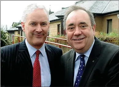  ??  ?? Internet troll: The SNP’s Dr Paul Monaghan pictured with former First Minister Alex Salmond