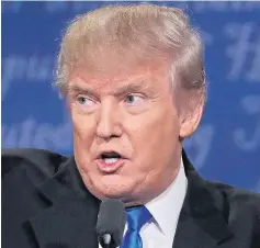  ??  ?? Donald Trump during the TV debate with Clinton yesterday