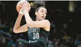  ?? STEPHEN BRASHEAR/AP ?? Storm forward Breanna Stewart pulls down a rebound during a game against the Lynx on May 6, 2022, in Seattle.