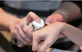  ??  ?? Diamond clusters are now added into serums to give skin a gleaming and glowing complexion. — Photos: YAP CHEE HONG/The Star