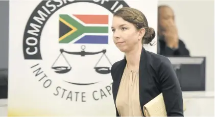  ?? Picture: Refilwe Modise ?? STRAIGHT-TALKER. The Treasury’s Catherine MacLeod at the Commission of Inquiry into State Capture in Parktown yesterday.