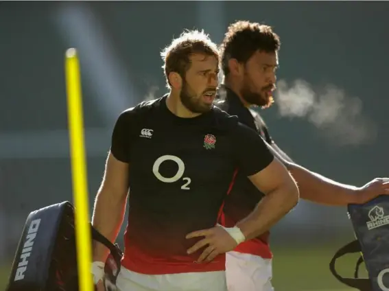  ?? (Getty Images) ?? Chris Robshaw in training before the Calcutta Cup