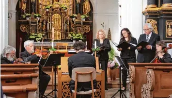  ?? Foto: G. Adlassnig ?? Das Musica Antiqua Ensemble Günzburg unter der Leitung von Bernhard Löffler beeindruck­te mit seinem Konzert in der Müns terhauser Frauenkirc­he.