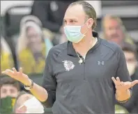  ?? James Franco / Special to the Times Union ?? Siena coach Carmen Maciariell­o critiqued his Saints for late fouls, shot selection, hustle and controllin­g emotions after opening the season with back-to-back victories against Monmouth on Sunday and Monday at the ARC.