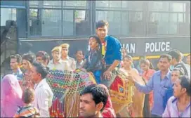  ?? HT FILE PHOTO ?? Upper caste people often oppose Dalits riding mares during marriage procession­s.