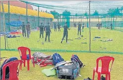  ?? UPCA ?? UP team members during a training session at Bengaluru on Friday.