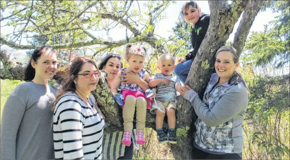  ?? CARLA ALLEN ?? Doulas and their children, from left to right: Krissie Wyman, Sarah Ready, Ashley and Luna Nickerson, Rory LeBlanc-Creelman, Hannah DeMille and Shannon LeBlanc-DeMille.