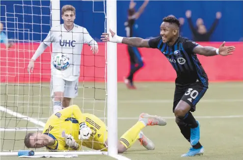  ?? GRAHAM HUGUES LA PRESSE CANADIENNE ?? Romell Quioto en février dernier lors d’une rencontre entre l’Impact de Montréal et le Revolution de la Nouvelle-Angleterre