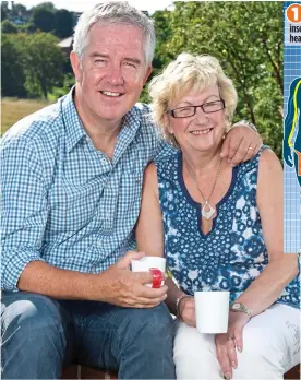 ??  ?? RECOVERING: Mike McCarthy with his wife Glenys. Above: How the angioplast­y restores blood flow