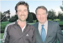  ??  ?? Oliver Tubb received the First Tee trophy from tournament director Fraser Mulholland.