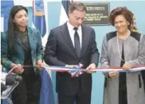  ?? FISCALÍA ?? Prevención. La fiscal del DN, Yeni Brenice Reiynoso, el procurador Jean Rodríguez y la defensora Zoila Martínez, durante la inauguraci­ón.