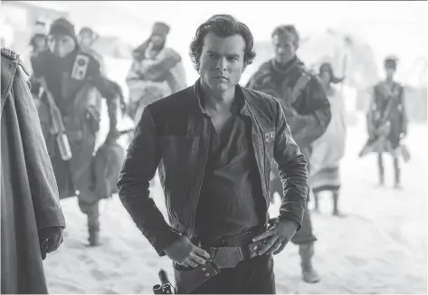  ?? DISNEY ?? Despite rumours about his performanc­e, Alden Ehrenreich is winning critical applause for his take on the youthful Han Solo.