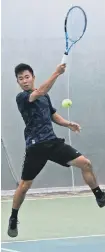  ??  ?? Men’s singles, men’s doubles and mixed doubles winner Ethan Lee.