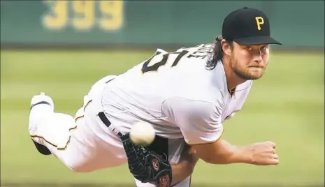  ?? Peter Diana/Post-Gazette ?? Gerrit Cole threw just 24 balls in his complete-game gem Wednesday night.