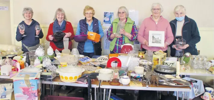  ?? ?? Fundraiser A New to You sale featuring a wide range of goods rased more than £1600 for Blairgowri­e Parish Church and the Guild, which organised the three-day event from Thursday to Saturday last week. A quarter of the total raised will go to the Guild for its activities. Thanks were expressed on Sunday to all who contribute­d to the sale and helped in any way. Pictured, from left, are some of the organisers, including Colleen Joslin, Sandra Fleming, Margaret Conroy, Mary Macdonald, Sheila Watkins and Marjorie Ferguson. Pics: David Phillips