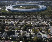  ?? JANE TYSKA – STAFF ARCHIVES ?? Apple Park’s “spaceship” campus will be open to neighbors by invitation only this weekend.