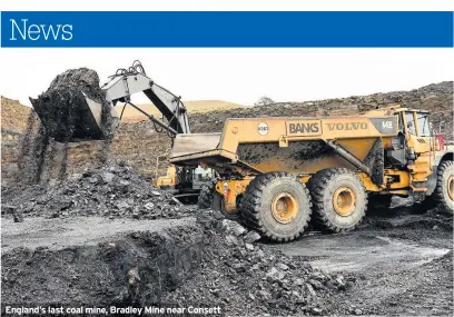  ??  ?? England’s last coal mine, Bradley Mine near Consett