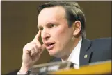  ?? Steve Helber / Associated Press ?? U.S. Sen. Chris Murphy, D-Conn., shown during a committee hearing earlier this year, said the tax bill would drive up costs for middle-income earners.